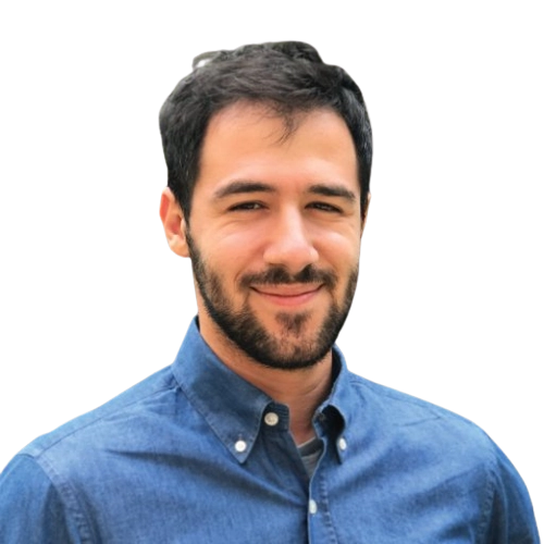 Blake Levine wearing a blue collared shirt